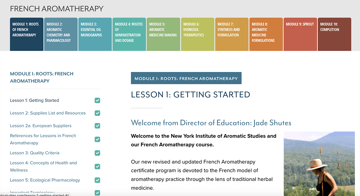 French Aromatherapy Online Sales Page